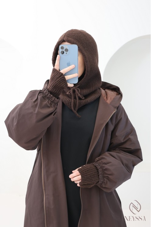 Langer Mantel im Daunenjackenstil, gerader Schnitt, oversize