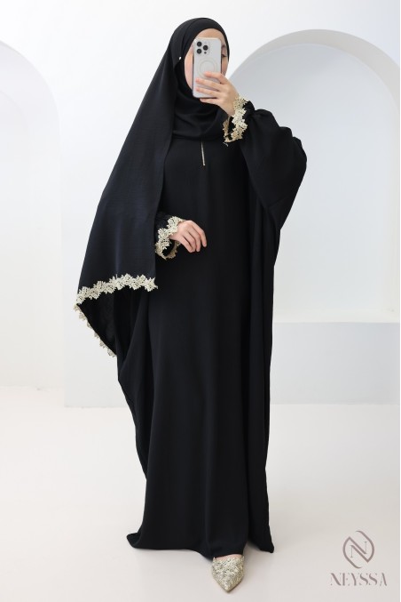 Gebetsbox mit Spitze und integriertem Hijab – Geschenk zum Ramadan