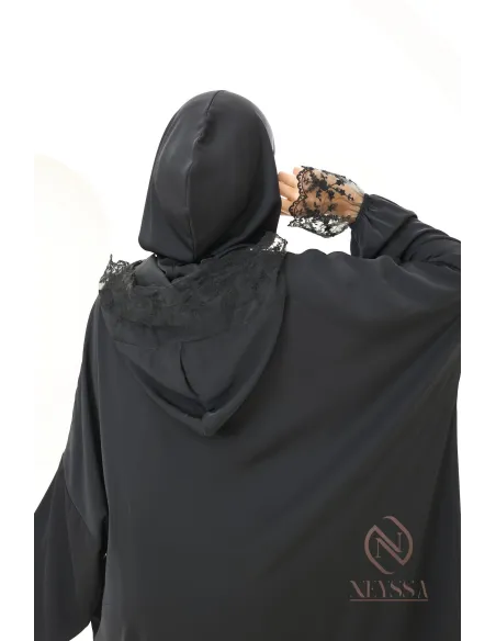 Special prayer abaya, 1.80 m, Medina silk with lace, women's