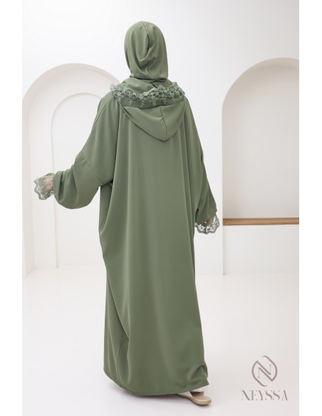 Special prayer abaya, 1.80 m, Medina silk with lace, women's