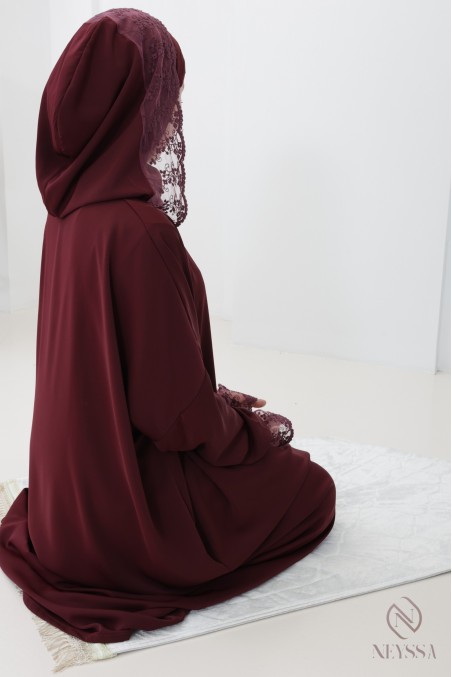 Special prayer abaya, 1.80 m, Medina silk with lace, women's