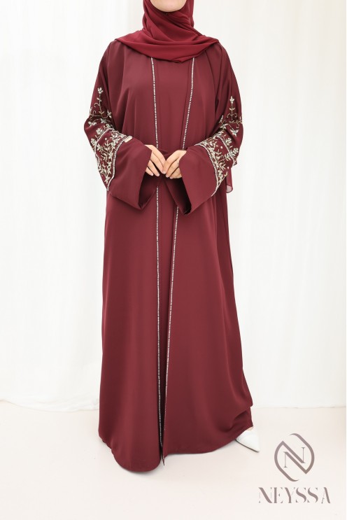 Abaya Dubai Frau Luxus-Kimono-Stil mit luxuriösen Perlen für die AID