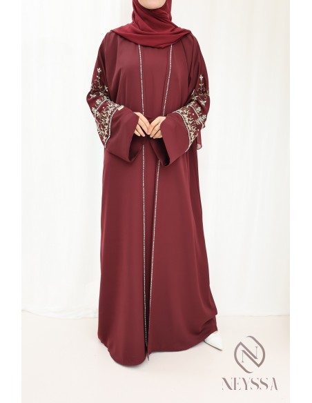 Abaya Dubai women luxury kimono style with luxury beading for AID