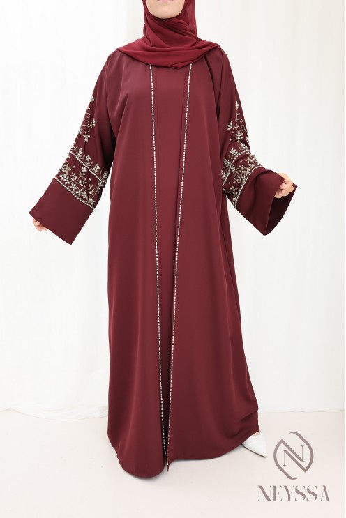 Abaya Dubai Frau Luxus-Kimono-Stil mit luxuriösen Perlen für die AID