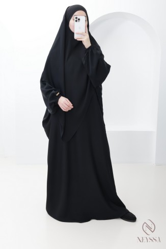 Ensemble abaya khimar avec poche sur le buste, pour la omra femme 2