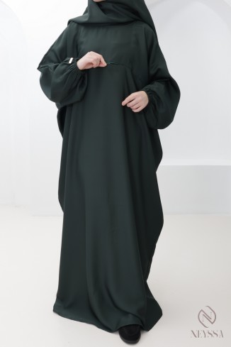 Lange Abaya Khimar mit integrierter Kapuze aus Nidah-Seide, Omra 2