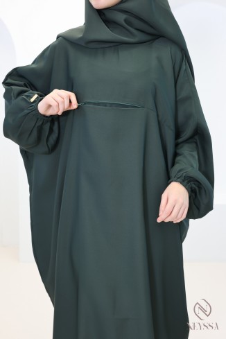 Abaya khimar long à bonnet intégré soie de nidah, tenue omra 2