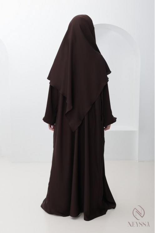 Abaya khimar set with pocket on the bust, perfect for Umrah attire