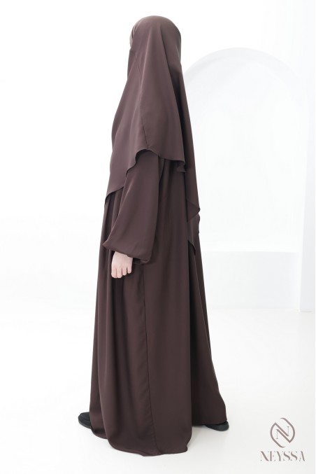 Abaya-Khimar-Set mit Tasche auf der Brust, perfekt für die Omra