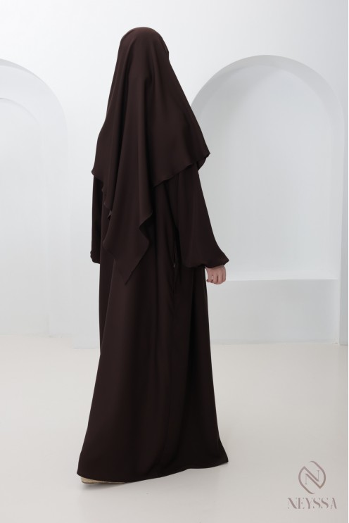 Abaya khimar set with pocket on the bust, perfect for Umrah attire
