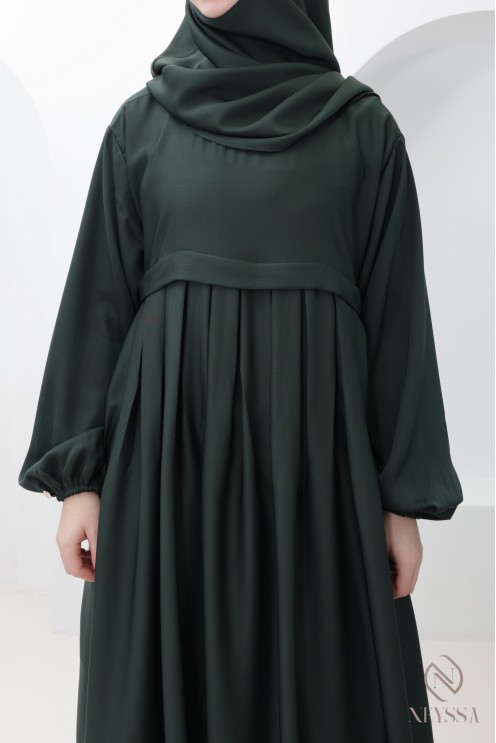 Pointed abaya khimar combo, Nidah silk, pocket on the bust