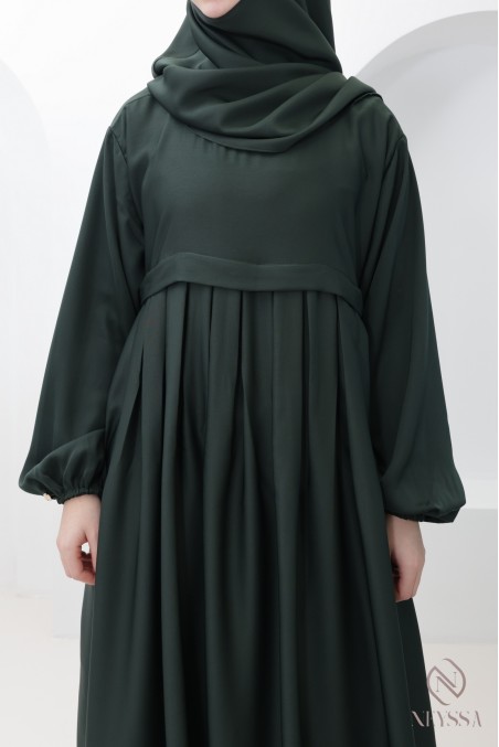 Pointed abaya khimar combo, Nidah silk, pocket on the bust