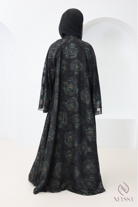 Abaya Dubai Kimono mit Stickereien und Strasssteinen, für Damen