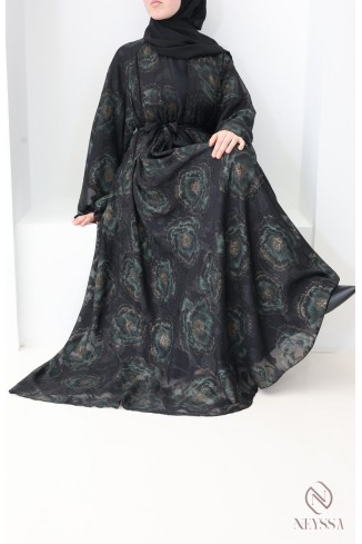 Abaya Dubai Kimono mit Stickereien und Strasssteinen, für Damen