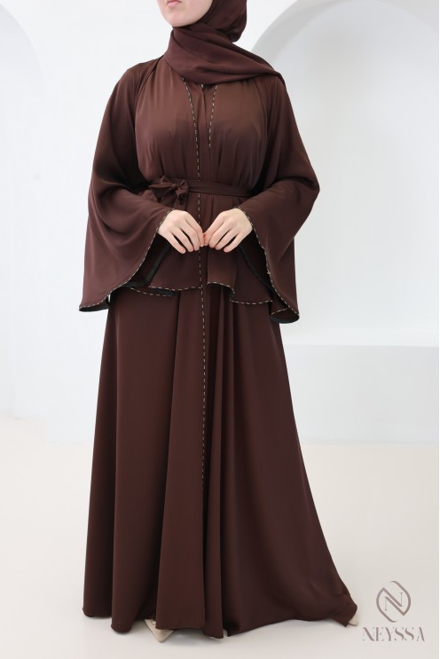 Dubai kimono abaya with flared cut, Khaleeji style, Eid outfit women