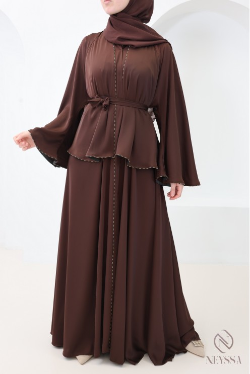Dubai kimono abaya with flared cut, Khaleeji style, Eid outfit women