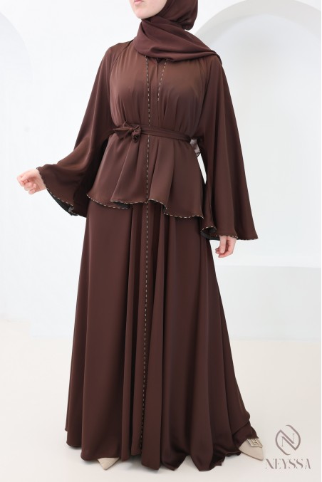 Dubai kimono abaya with flared cut, Khaleeji style, Eid outfit women