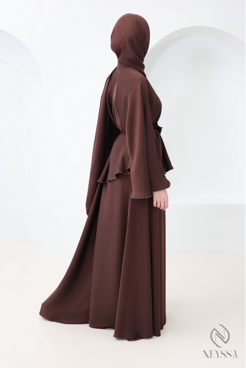 Dubai kimono abaya with flared cut, Khaleeji style, Eid outfit women