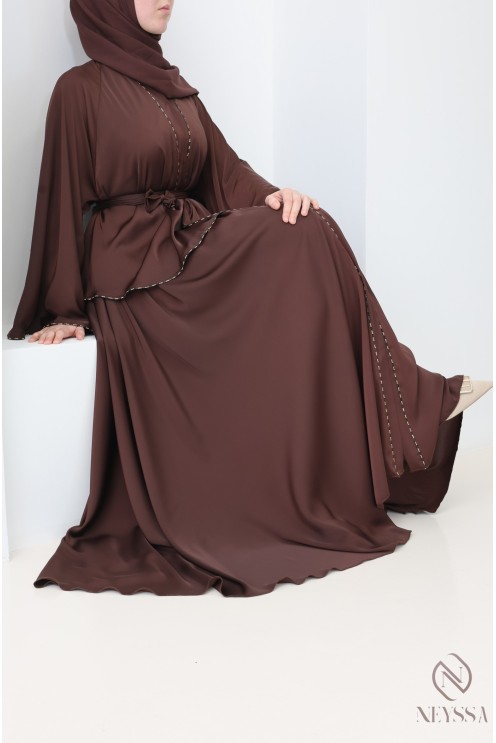 Dubai kimono abaya with flared cut, Khaleeji style, Eid outfit women
