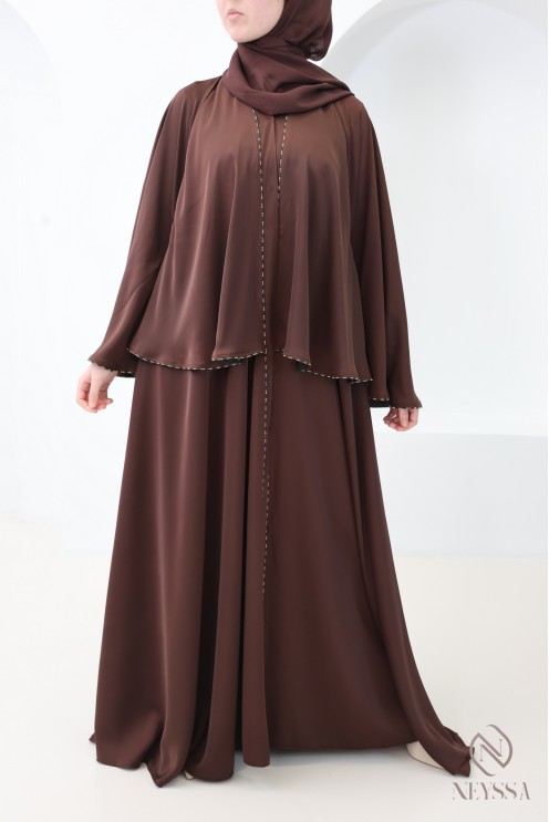 Abaya Dubai Kimono mit ausgestelltem Schnitt im Khaleeji-Stil, Eid