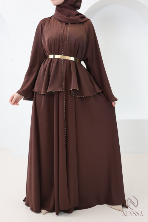 Dubai kimono abaya with flared cut, Khaleeji style, Eid outfit women