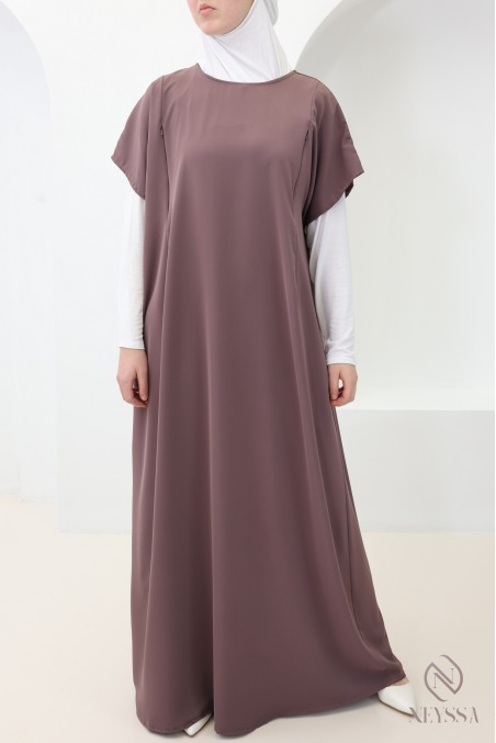 Short-sleeved nursing abaya with zipper for women by Nidah