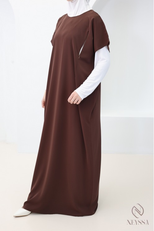 Sous abaya avec zip allaitement manches courtes en nidah femme
