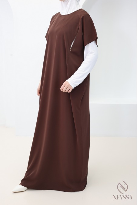 Sous abaya avec zip allaitement manches courtes en nidah femme