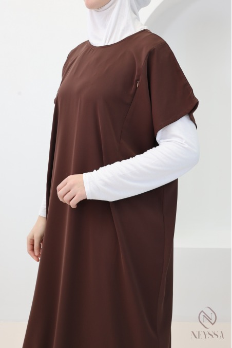Sous abaya avec zip allaitement manches courtes en nidah femme