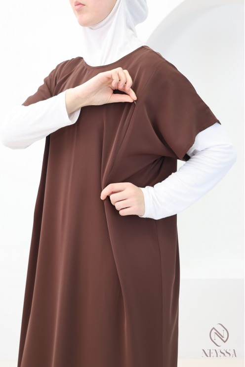 Sous abaya avec zip allaitement manches courtes en nidah femme