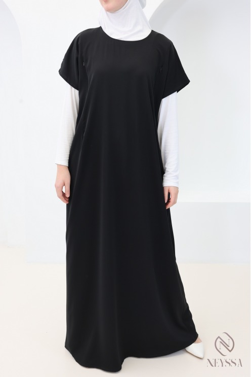Sous abaya avec zip allaitement manches courtes en nidah femme