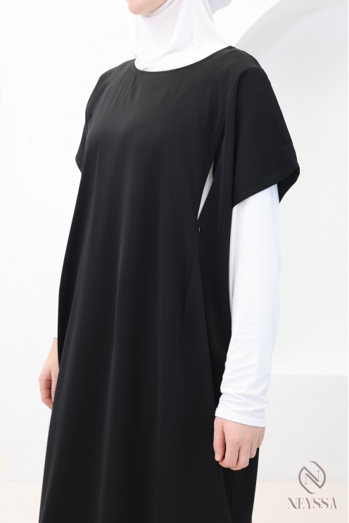 Sous abaya avec zip allaitement manches courtes en nidah femme