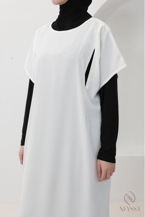 Short-sleeved nursing abaya with zipper for women by Nidah