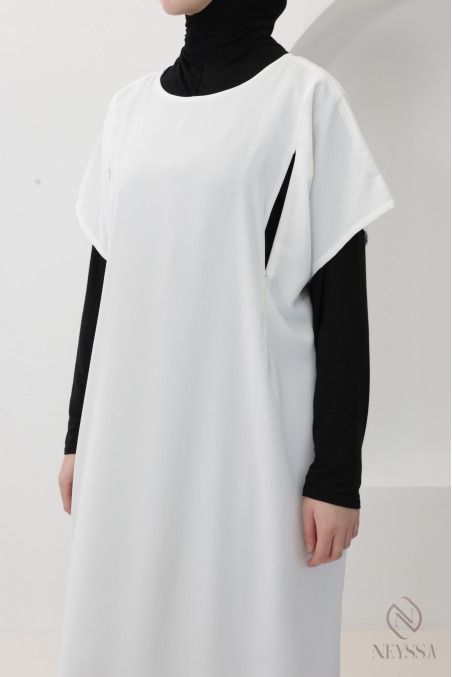 Sous abaya avec zip allaitement manches courtes en nidah femme