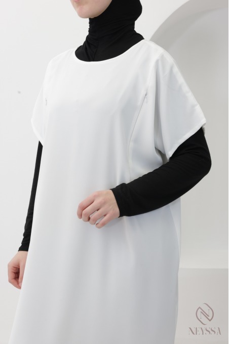 Sous abaya avec zip allaitement manches courtes en nidah femme