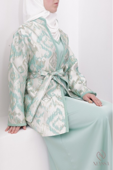 Kimono-Set aus Brokat mit Unterkleid für das Eid-Fest für Damen