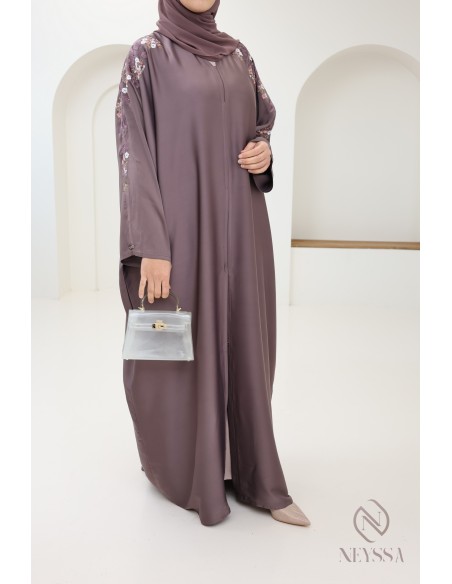 Abaya kimono Dubai ROSYBROWN trend for women hijabi