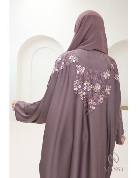 Abaya kimono Dubai ROSYBROWN trend for women hijabi