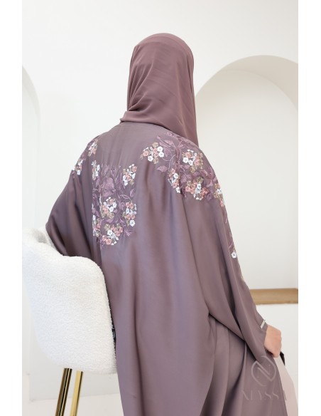 Kimono-Abaya Dubai ROSYBROWN trendy für Hijabi-Frauen