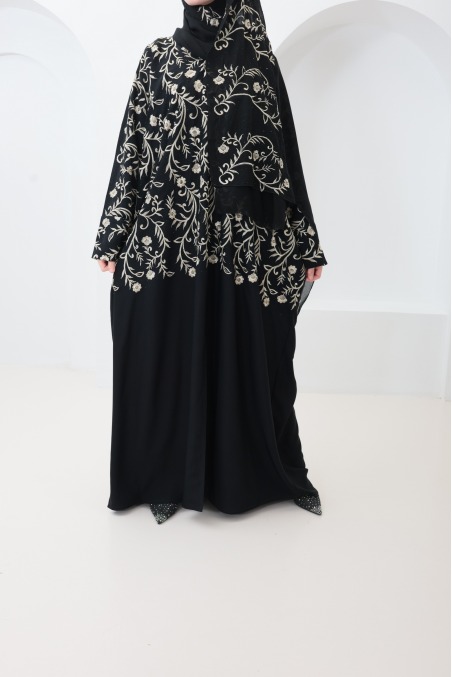 Abaya kimono Dubaï coupe papillon en Nidah tenue pour l'Aïd