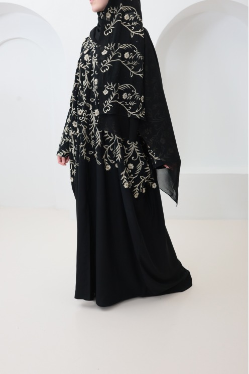 Abaya kimono Dubaï coupe papillon en Nidah tenue pour l'Aïd