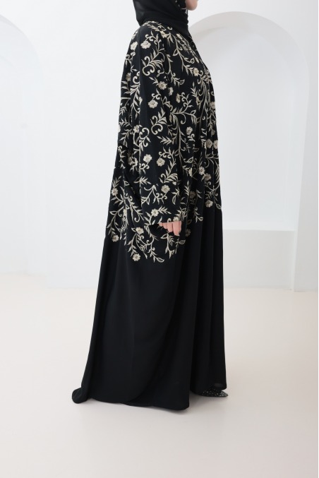 Abaya kimono Dubaï coupe papillon en Nidah tenue pour l'Aïd