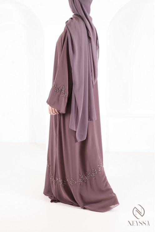 Dubai abaya kimono chiffon with beading for veiled women