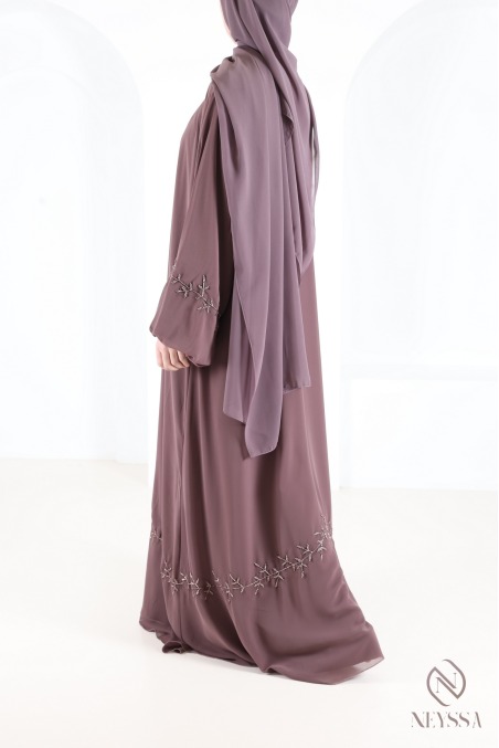 Dubai abaya kimono chiffon with beading for veiled women