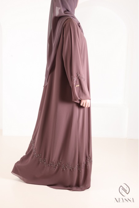 Dubai Abaya Kimono aus Chiffon mit Perlenstickerei
