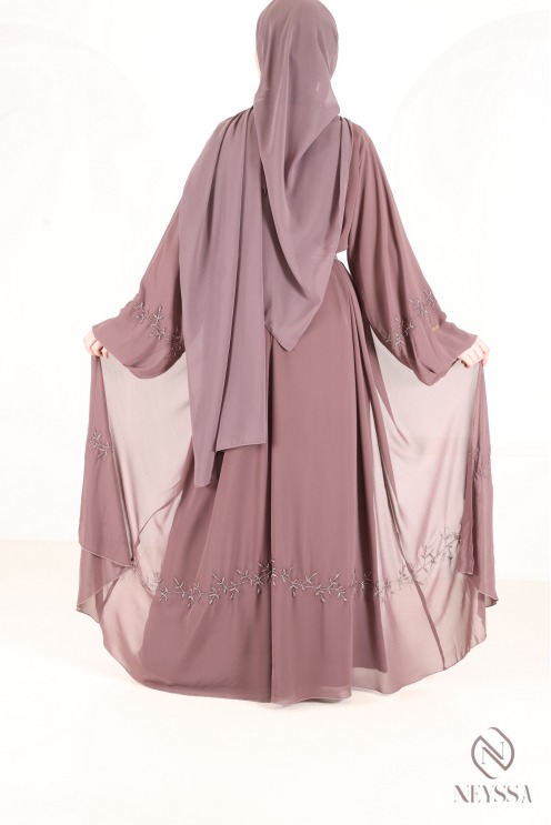 Dubai abaya kimono chiffon with beading for veiled women