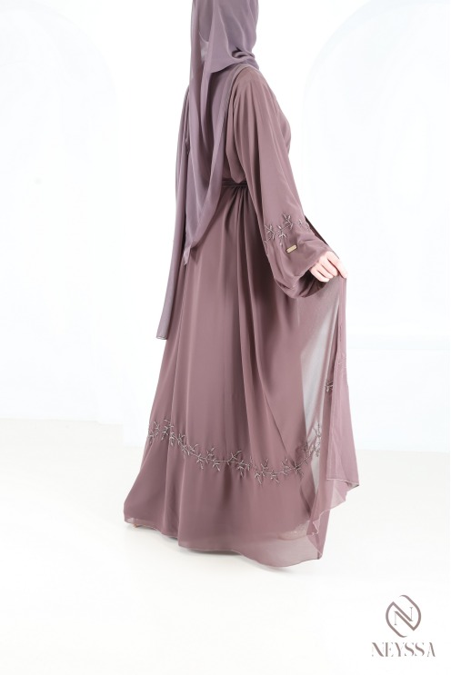 Dubai abaya kimono chiffon with beading for veiled women