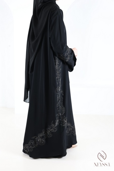 Dubai Kimono-Abaya mit Stickereien und Strasssteinen