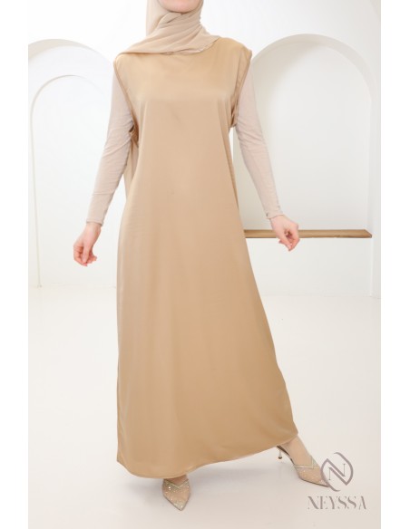 Sous robe sans manches effet satin idéale à porter pour ses kimono