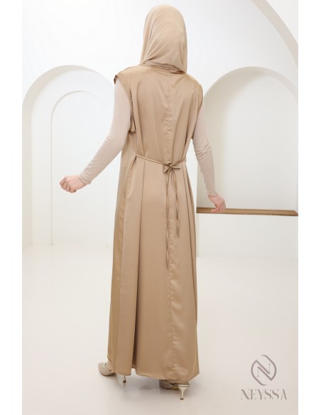 Sous robe sans manches effet satin idéale à porter pour ses kimono